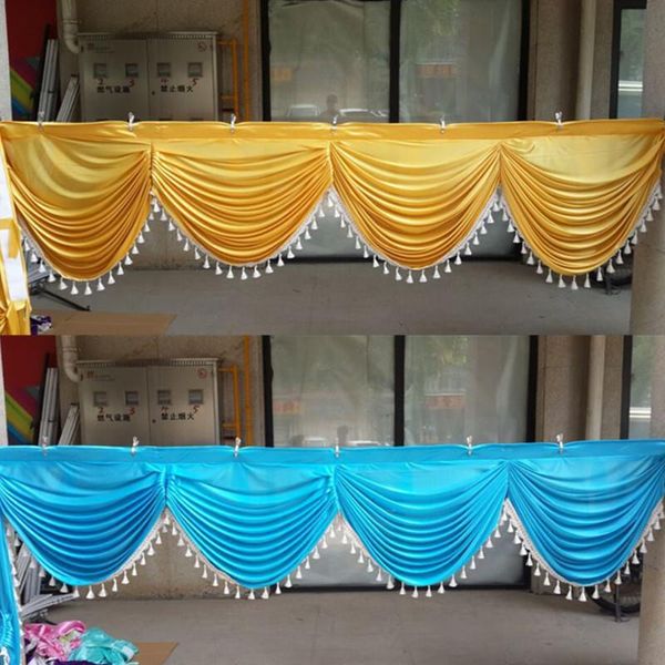 Decoración de fiesta 20 pies de largo telón de fondo de boda Swags Cortina de coral Diseño de cortinas Fondo de escenario Fondo de satén Cortina de pared