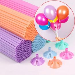 Décoration de fête 20pcs 28cm Ballon en latex Stick Multicolor Plastic Macaron Holder tasses pour les accessoires de décoration d'anniversaire de mariage