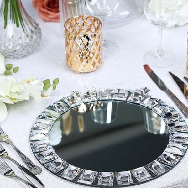 Décoration de fête 20 pièces) miroir acrylique/assiettes en or pour la conception de mariage de l'ensemble de vaisselle en porcelaine Yudao1471