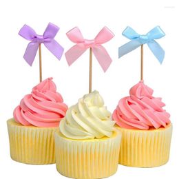 Feestdecoratie 20 stks bowknot cupcake topper eerste verjaardagsmeisje trouwtafel baby shower doop 1e jongen vrijgezellen