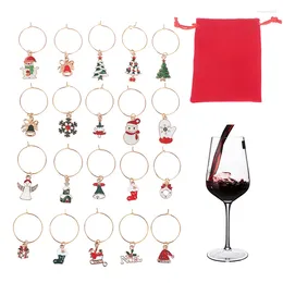 Marqueurs de verres à vin de noël, décoration de fête, 20 pièces, marqueurs de boissons de vacances, breloques pour verres