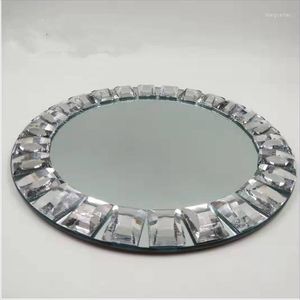 Décoration de fête 20pcs) cristal diamant mariage acrylique miroir chargeur plaques en gros Yudao1462