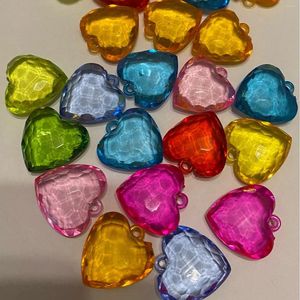 Décoration de fête 20 pcs/lot multicolore pendentif coeur suspendu diamant lustre acrylique perles de cristal maison mariage bricolage