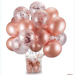 Feestdecoratie 20 stks mix rose goud confetti latex ballonnen 12 centimeter voor baby shower bruids bruidsdecoraties drop levering 2021 dhtnz