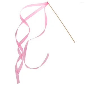 Décoration de fête 20pcs Stick Sticks Fairy Streamers Wands Favors de mariage sans cloche (rose)