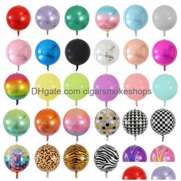 Décoration de fête 20pcs Rose Gold Sier 4D Grande sphère ronde en forme de ballons en aluminium Baby Shower Décorations d'anniversaire Air Ball 1 Otamf