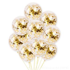 Décoration de fête 20pcs / set 12 pouces Rose Gold Paillettes Golden Confetti Glitter Ballons Anniversaire Festival de mariage 7q 230920