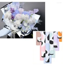 Décoration de fête 20 pièces/ensemble papier d'emballage de fleurs imperméable à l'eau motif de vache 58x58cm Bouquet décor de mariage impression goutte