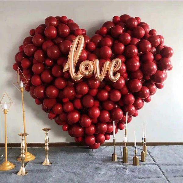 Décoration de fête 215pcs Love Heart Mur Valentine ballon arc arc Garland Kit de la Saint-Valentin Décor de mariage fond de mariage