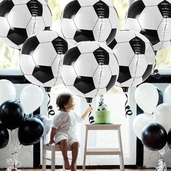 Décoration de fête 22 pouces 4D ballons de ballon de football décorations pour les grands sports thème fournitures d'anniversaire bébé douche garçons