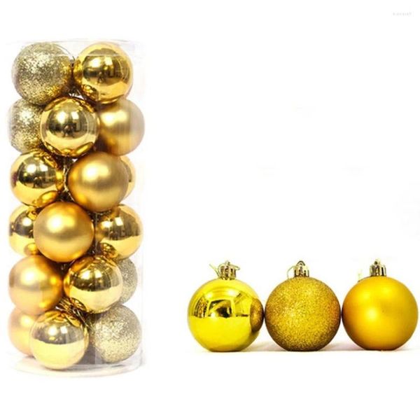 Décoration de fête 24 pièces décorations de boule de Noël arbre de Noël pendentif suspendu pour famille joyeuses vacances ornements de mariage en plastique 3 cm