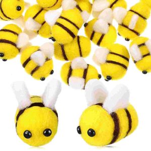 Décoration de fête 24 pièces épingles à cheveux feutre abeille laine abeilles accessoires de bricolage pour artisanat Mini fournitures animaux enfant