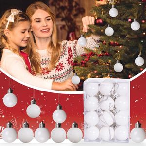 Décoration de fête 24 pièces ensemble de boules de noël 2022 joyeux arbre boules pendentif ornements cadeau Noel