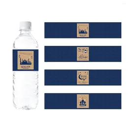Feestdecoratie 24 stks eid mubarak waterflesstickers ramadan decoraties 2024 labels voor moslim islamitische decor al-fitr