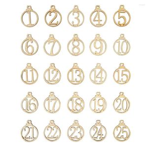 Party Decoratie 25 stks/Set houten kerstavonden-agenda Countdown Number 1-25 Tags Home Decorations Pendant