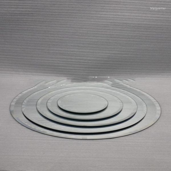 Décoration de fête 25 pièces) centres de table de mariage de forme ronde en argent dessus de Table en miroir acrylique pour Yudao1480