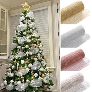 Decoración de fiestas 26 cm 10 yardas de oro Rose Flower Flower Mesh Diy Diy Arriz de nave Riba de boda Ribbo Ribbo