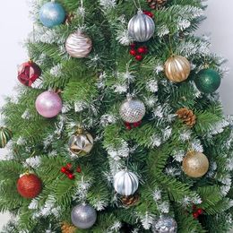 Décoration de fête 26 pièces/ensemble boule de noël ornements décor d'arbre de noël 3cm 6cm coffret cadeau pour pendentif année 2023