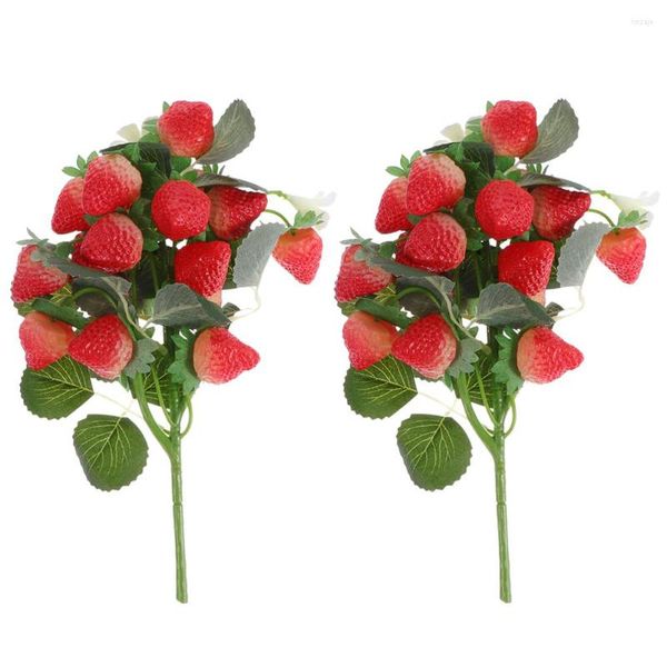 Décoration de fête 2 bouquets décorations mariage faux fruits été fraise décor plastique branche bricolage