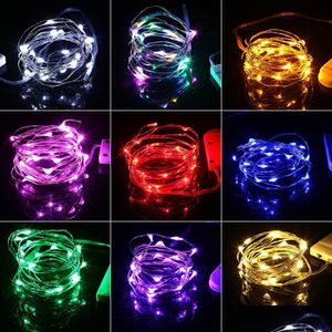 Party Decoration 2m 20 LED's CR2032 Batterij bediende Micro Mini LED String Licht Koperen Sier Wire Starry Vine voor Holiday Christmas D DHHAC