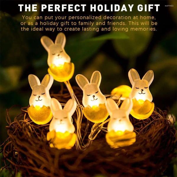 Décoration de fête 2m 20led Pâques Light Carrot Chick Eggs Fairy Garland Happy For Home Outdoor N5E1