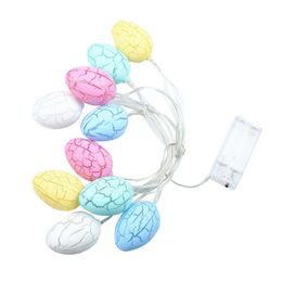 Feestdecoratie 2m Pasen Led gekraakte kleurrijke eieren Vorm Licht String USB Batterij Voeding Happy Day Decor voor Home 2022 Nieuwe Y2302