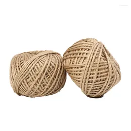 Décoration de fête 2mm de large 60M Décor de mariage Toile de jute naturelle Hessian Jute Ficelle Corde Corde Boîte Cadeau Pacagking Cordes Fournitures de Noël