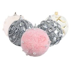 Party Decoratie 2pc Christmas Rhinestone Glitter Balls 7/8cm schuim voor thuisboomhangende ornamentensparty