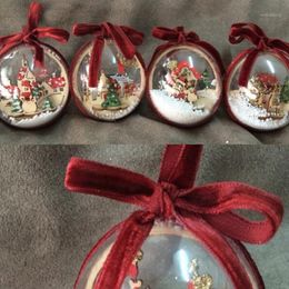 Feestdecoratie 2 stks kerstboom ornamenten voor huis doorzichtige plastic ballen decoraties bal transparant decor1