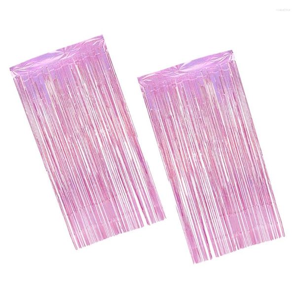 Décoration de fête 2pcs Porte Fringe Glitter Tinsel Rideau Vacances Po Toile de fond Fond de mariage