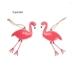 Décoration de fête 2 pièces pendentif flamant rose décorations de pâques oiseau en métal anniversaire bricolage mariage enfants cadeau accessoire animal