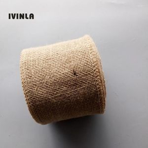 Décoration de fête 2pcs / lot 10cmx10m Natural vintage Hessian Jute Burlap Roll for Country Wedding Gift Packing