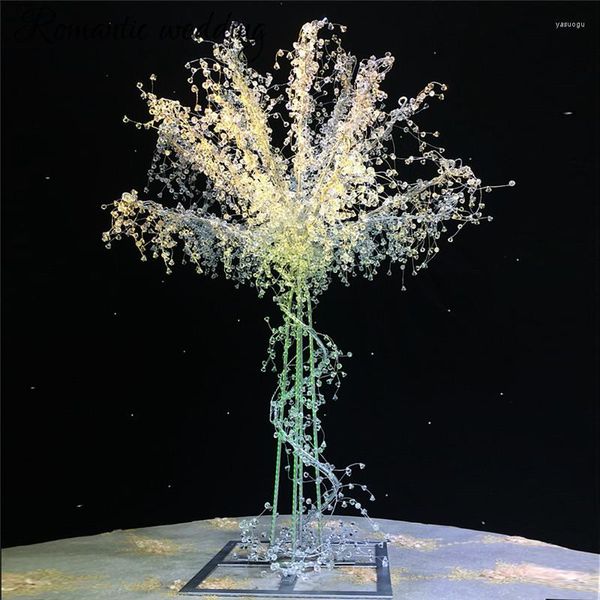 Décoration de fête 2 pièces/lot livraison gratuite perle acrylique pièce maîtresse d'arbre en métal/ornements de hauteur 47 pouces pour Table de pièce maîtresse de mariage