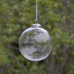 Décoration de fête 2pcs / pack diamètre = 8cm de petite taille TRANSPARENT GLOBE Tree Sapin de Noël suspendu décoratif Pendentif à la main