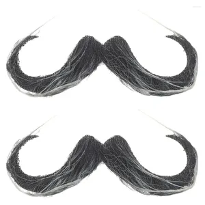 Décoration de fête 2 pièces bâton sur fausse barbe auto-adhésive nouveauté moustache Cosplay mascarade Po Prop