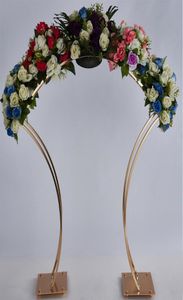 Décoration de fête 2pcs Arc de mariage Gold Backdrop Stand Metal Cadre pour une fleur de 38 pouces de haut grande pièce maîtresse de table décor4735269