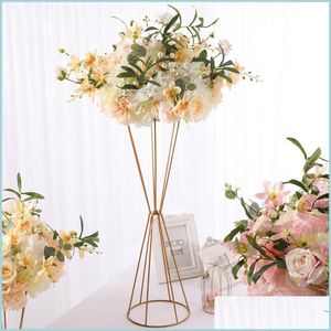 Feestdecoratie 2 stks Wedding Road Lead Flower Stand Metal Candlestick CenterPiece Event voor tafel T-decor Drop levering 2021 Home G Dhyhl