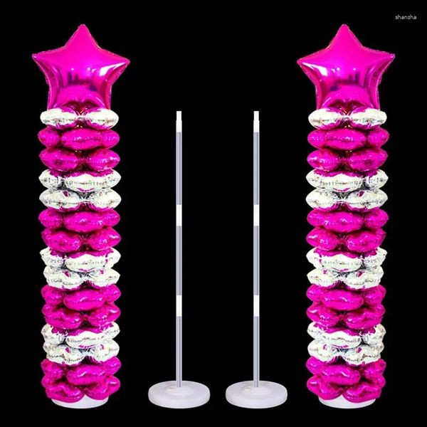 Decoración de fiestas 2 Sets Balloons Kits de columna de columna Arco con base de accesorios de decoración de cumpleaños de la base del marco y la boda del polo