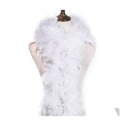 Party Decoratie 2yard Fluffy White Turkije Boa ongeveer 40 gram kleding accessoires kip veerkostuum/ Shaw/ veren voor dh8lw