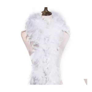 Decoración de fiesta 2 yardas Fluffy White Turkey Feather Boa Aproximadamente 40 gramos Accesorios de ropa Traje de plumas de pollo / Shaw / Plumas para DH8LW