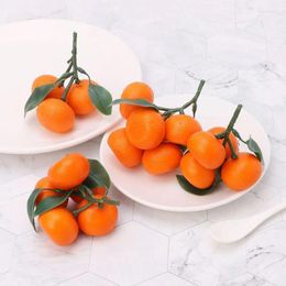 Decoración de fiestas 3/5 Cabezas Realista Artificial Tangerine Foam Oranges falsos Cocina de frutas Exhibición de restaurantes de restaurantes Decoración de alimentos