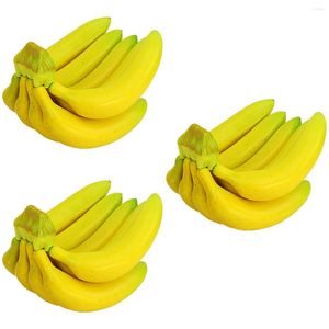 Party Decoration 3 trossen fruit winkelen kunstmatige realistische bananenbunch