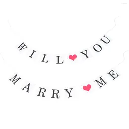 Décoration de fête 3 m mariage Banner Will You Muiry Me Garland accessoires Bunting Weddidng