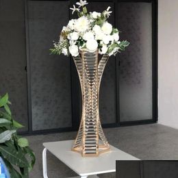 Décoration de fête 3 pcs acrylique maître de la pièce de table centrale en cristal table centrales 80 cm Pilier Roads Vase Drop Drop Livrot Home Garden Festi Otlae