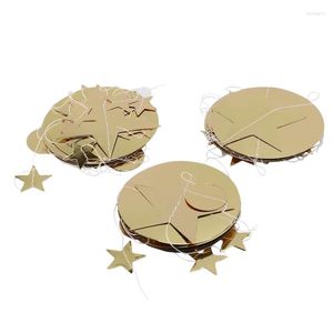 Décoration de fête 3 pièces or scintillant petite étoile guirlandes Kit paillettes métalliques MaGross grand papier cercle guirlande banderole bannière