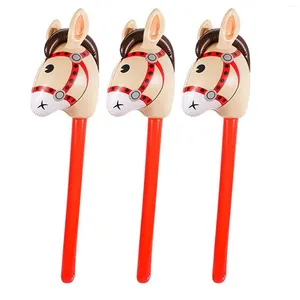 Décoration de fête 3 pcs têtes de cheval gonflable cowgirl bâton pvc ballon extérieur jouets éducatifs pour enfants bébés cadeaux d'anniversaire