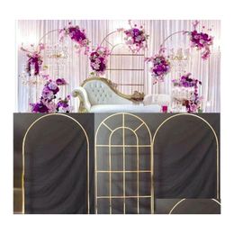 Feestdecoratie 3 pc's luxe mode bloemen ballon banner boog grand evenement welkom muur raam kast display backdrops backgroun dhpfw