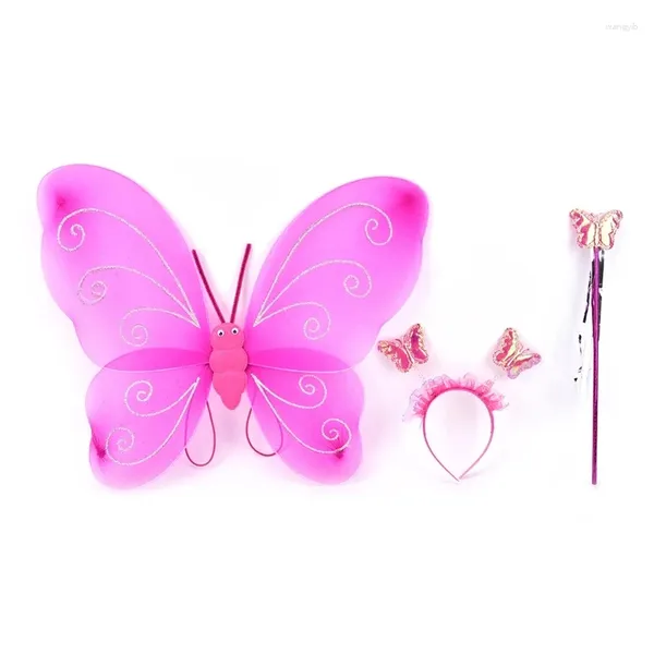 Decoración de fiesta 3 unids/set hada princesa disfraz de Navidad mariposa ala varita diadema disfraces encantadores niña niños