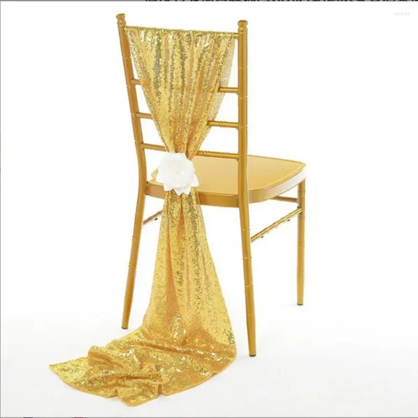 Décoration de fête 30 275cm Couverture de chaise Glitter Paillettes Couvertures de banquet de vacances de mariage pour la maison El