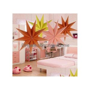 Décoration De Fête 30 Cm 45 Cm 60 Neuf Angles Papier Étoile Maison Tissu Lanterne Étoiles Suspendues Pour Noël Kd1 Drop Delivery Garden Festi Dh74O